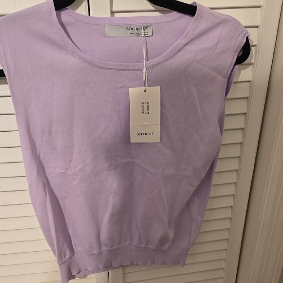 Sophie Rue Tops - SOPHIE RUE Womens Lavender Top Wool Silk